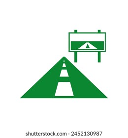 Road icon. Road sign isolated on white background.