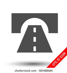 Road icon. Road sign. Simple flat logo of road on white background. Vector illustration.