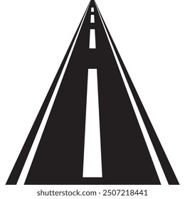 Road icon silhouette vector illustration. Road or highway icon.