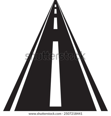 Road icon silhouette vector illustration. Road or highway icon.