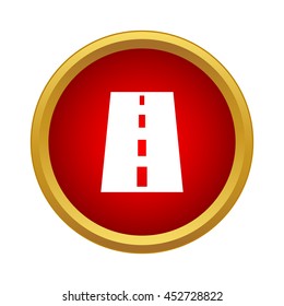Road icon in simple style on a white background