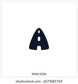 Ícone de estrada ícone de vetor sólido com um design arrojado e mínimo. Adequado para apresentações, sites, aplicativos, infográficos e vários projetos digitais ou de impressão.