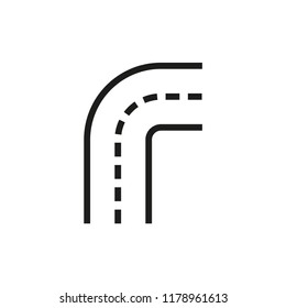 road icon, street vector icon in trendy flat design 