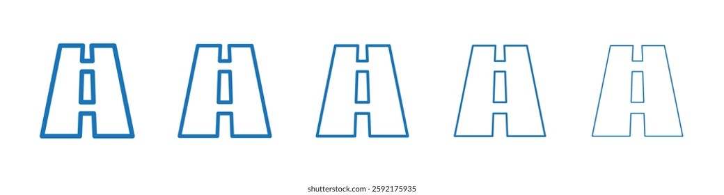 Road icon Symbol collection thin outline set
