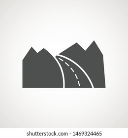 road icon symbol vector logo element. Map, navigation, direction and travel