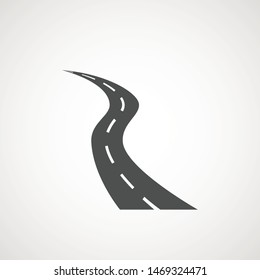 road icon symbol vector logo element. Map, navigation, direction and travel