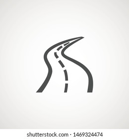 road icon symbol vector logo element. Map, navigation, direction and travel