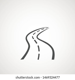 Road Icon Symbol Vector Logo Element. Map, Navigation, Direction And Travel