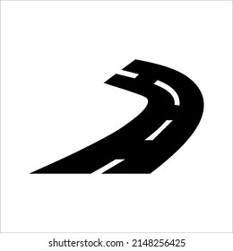 road icon symbol vector logo element. Map, navigation, direction and travel. vector illustration on white background