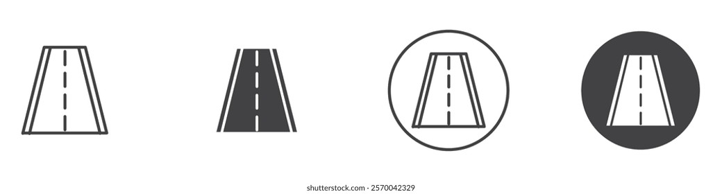 Road icon Thin line art isolated