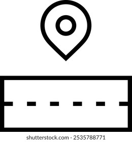 road icon. Thin linear style design isolated on white background