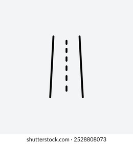 Icono de carretera en tres tamaños de trazo de línea diferentes.