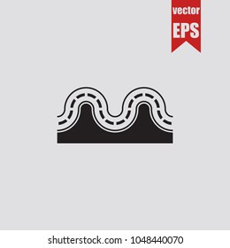 Road icon in trendy isolated on grey background.Vector illustration.