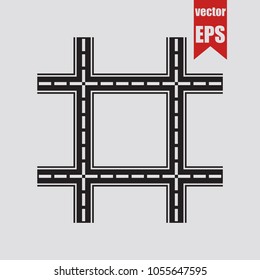 Road icon in trendy isolated on grey background.Vector illustration.
