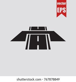 Road icon in trendy isolated on grey background.Vector illustration.