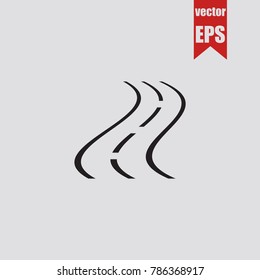 Road icon in trendy isolated on grey background.Vector illustration.
