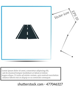 Road icon, vector