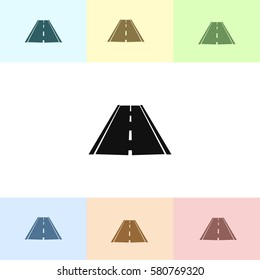 Road icon, vector