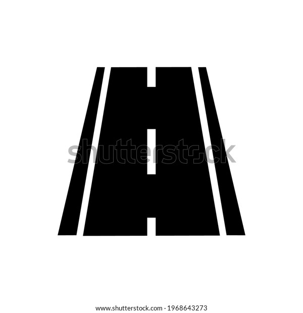 Road icon vector, Black road icon isolated on\
white background