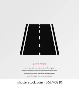 road icon, vector, flat design