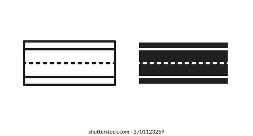 Icono de carretera Vector glifo plano y línea de trendy stroke pack