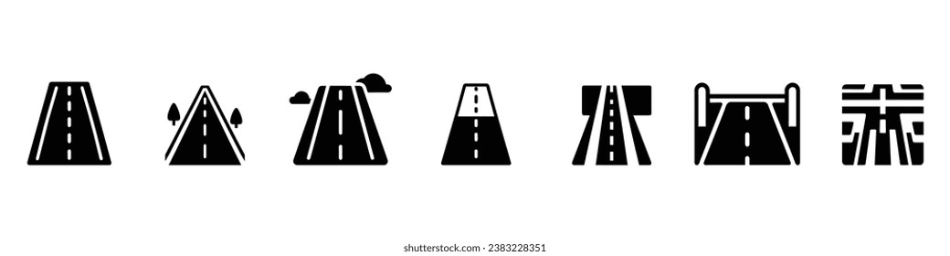 Road Icon. Road icon vector, Road icons, roads icon symbol vector logo element. Bending roads and highways, highways sign roads sign, Road icon vector, highway icons