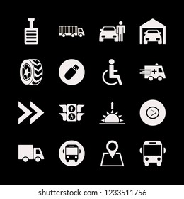 road icon. road vector icons set pedal, flash driver, man with car and truck