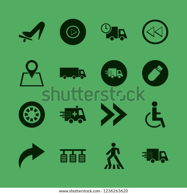 road icon. road vector icons set location,\
disabled sign, right arrow and\
wheel
