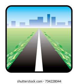 Road icon. Vector illustration.