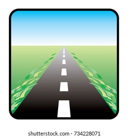 Road icon. Vector illustration.