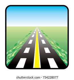 Road icon. Vector illustration.