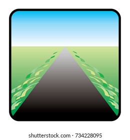 Road icon. Vector illustration.