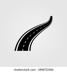 Road icon vector illustration isolated on white background.