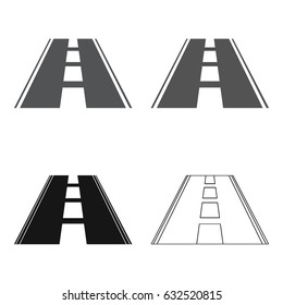 Road icon of vector illustration for web and mobile