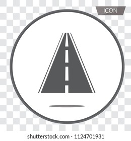 Road icon vector isolated on transparent background.