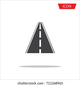 Road icon vector isolated on white background.