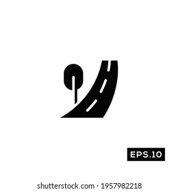 Road Icon Vector. Road Icon or logo symbol vector illustration