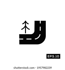 Road Icon Vector. Road Icon or logo symbol vector illustration