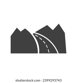 road icon vector on white background.  Highway, asphalt, way vector icon illustration. navigation, map, direction, travel symbol