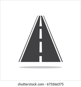 Road icon vector on white background.
