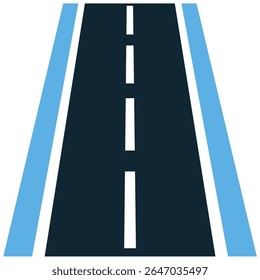Vetor de ícone de estrada, representando transporte, viagens e infraestrutura. Perfeito para aplicativos de navegação, blogs de viagens, planejamento urbano e caminhos de conexão.