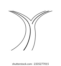Road icon vector. route illustration sign. trip symbol or logo.
