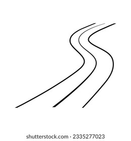 Vector de icono de carretera. signo de ilustración de ruta. símbolo de viaje o logotipo.