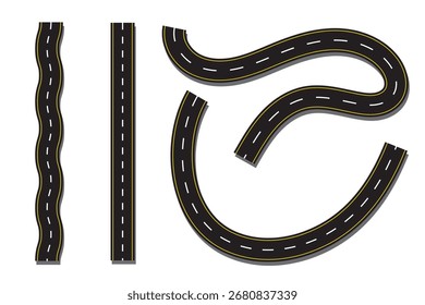 Conjunto de Vectores de iconos de carretera . Curve Road Icon . EPS 10