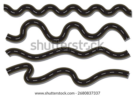 road icon vector set . curve road icon . eps 10