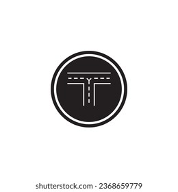 diseño del logotipo de la ilustración de la plantilla del vector de icono de carretera