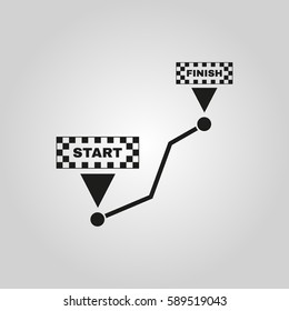 Road icon. Way, path, route, track symbol. Flat design. Stock - Vector illustration