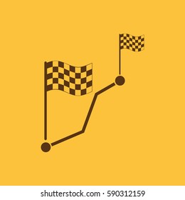 Road icon. Way, path, route, track symbol. Flat design. Stock - Vector illustration