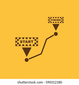 Road icon. Way, path, route, track symbol. Flat design. Stock - Vector illustration