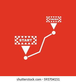 Road icon. Way, path, route, track symbol. Flat design. Stock - Vector illustration